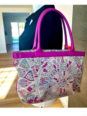 Emilio Pucci Pink and Cream Patterned Tote